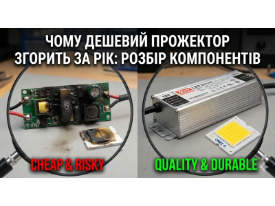 Чому дешевий прожектор згорить за рік: Розбір компонентів